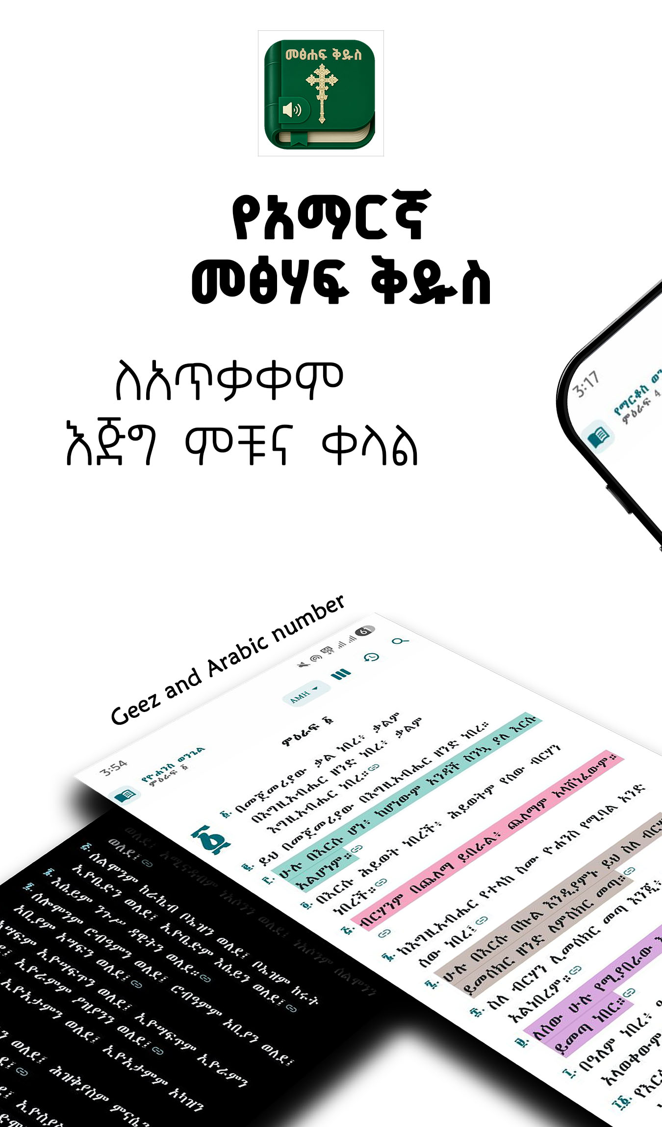 Amharic Bible App - Main Interface
